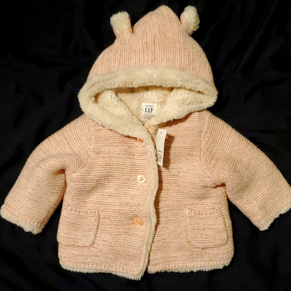 GAP Baby Sherpa-Lined Bear Sweater - Picture 2 of 4